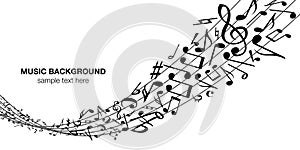 Music note music music background vector illustration black and white abstract
